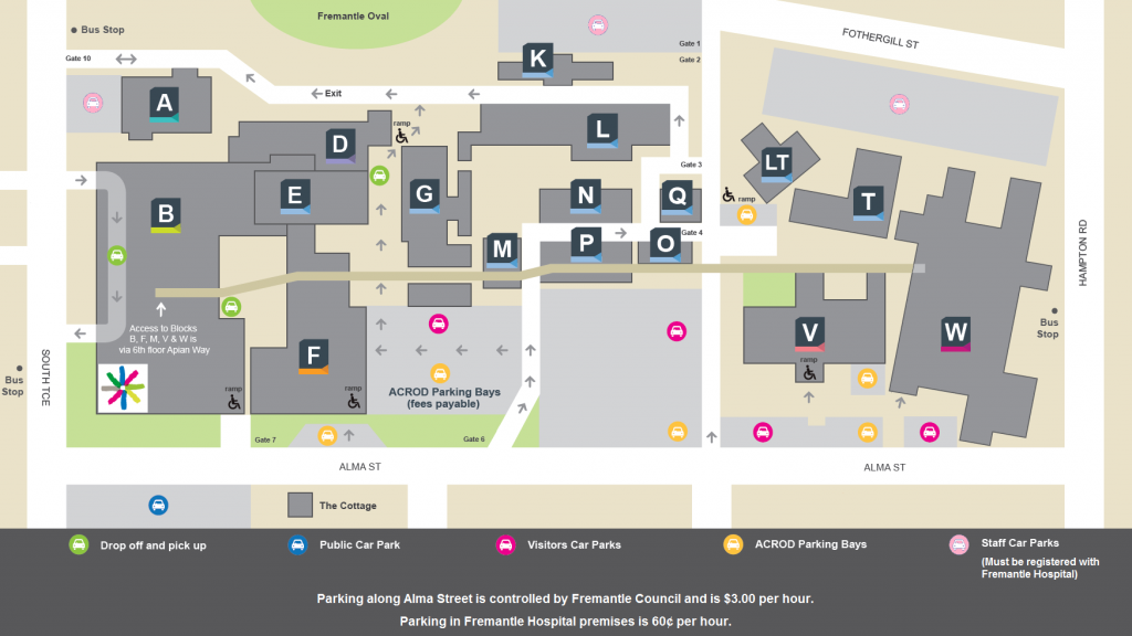 Fremantle Hospital Map